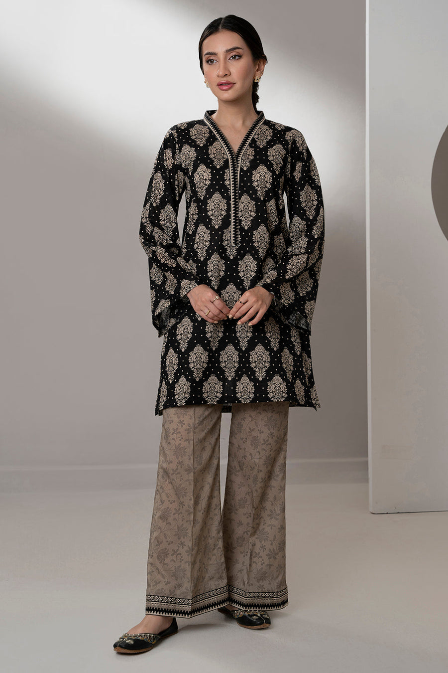 Zellbury Monochrome Printed Lawn Unstitched 2Pc Suit WUS25X20548