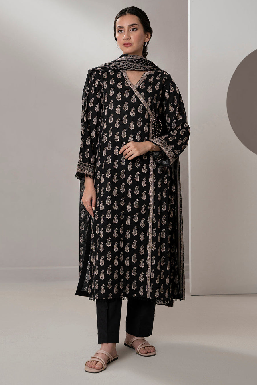 Zellbury Monochrome Printed Lawn Unstitched 2Pc Suit WUS25X20624
