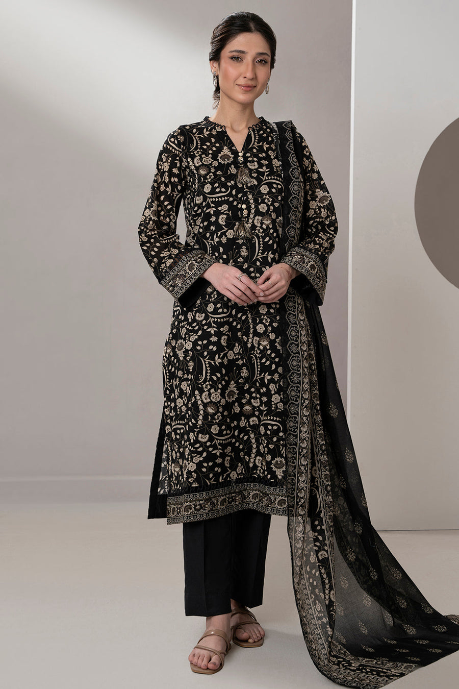 Zellbury Monochrome Printed Lawn Unstitched 2Pc Suit WUS25X20626