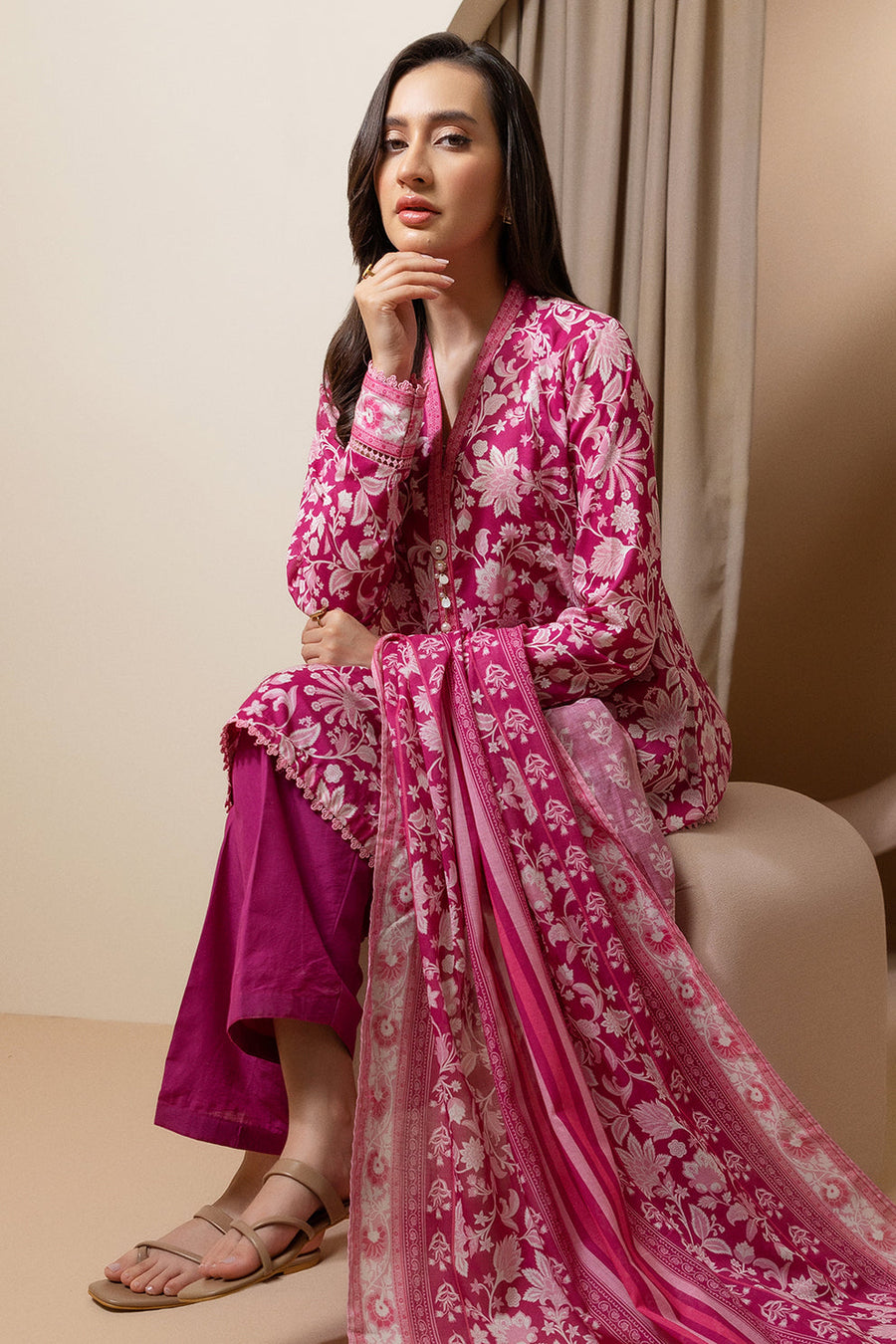 Zellbury Summer Printed Lawn Unstitched 3Pc Suit WUS25X30181