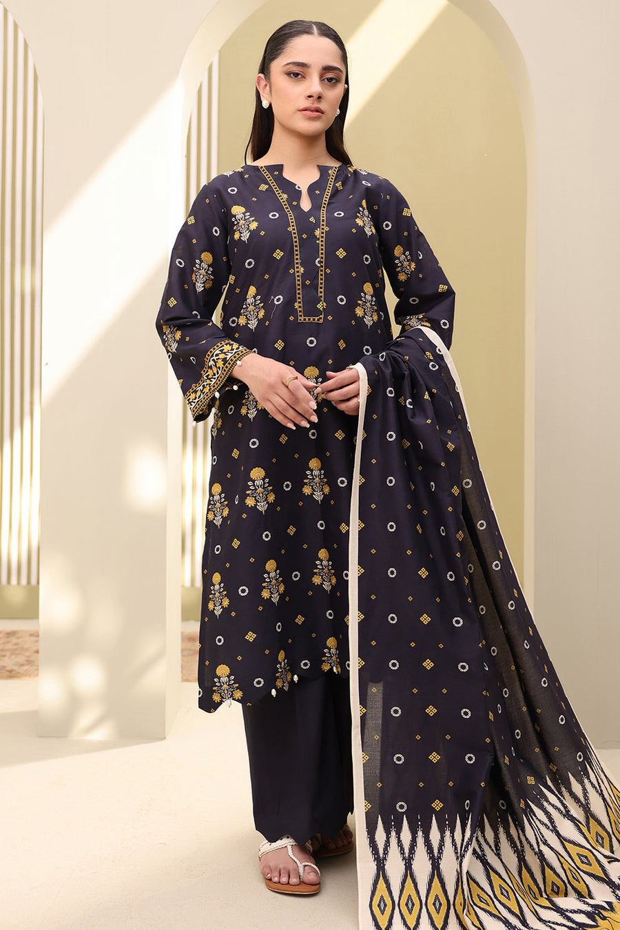 Zellbury Summer Printed Lawn Unstitched 3Pc Suit WUS25X30191