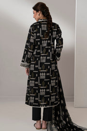 Zellbury Monochrome Printed Lawn Unstitched 3Pc Suit WUS25X30570