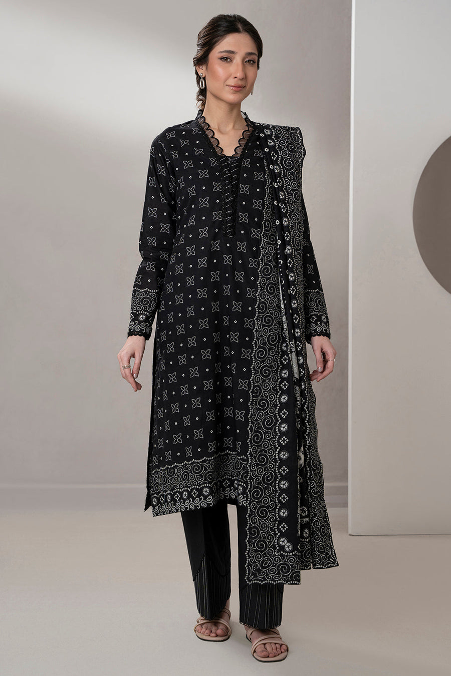 Zellbury Monochrome Printed Lawn Unstitched 3Pc Suit WUS25X30591