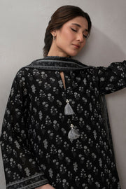 Zellbury Monochrome Printed Lawn Unstitched 3Pc Suit WUS25X30648