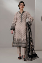 Zellbury Monochrome Printed Lawn Unstitched 3Pc Suit WUS25X30649