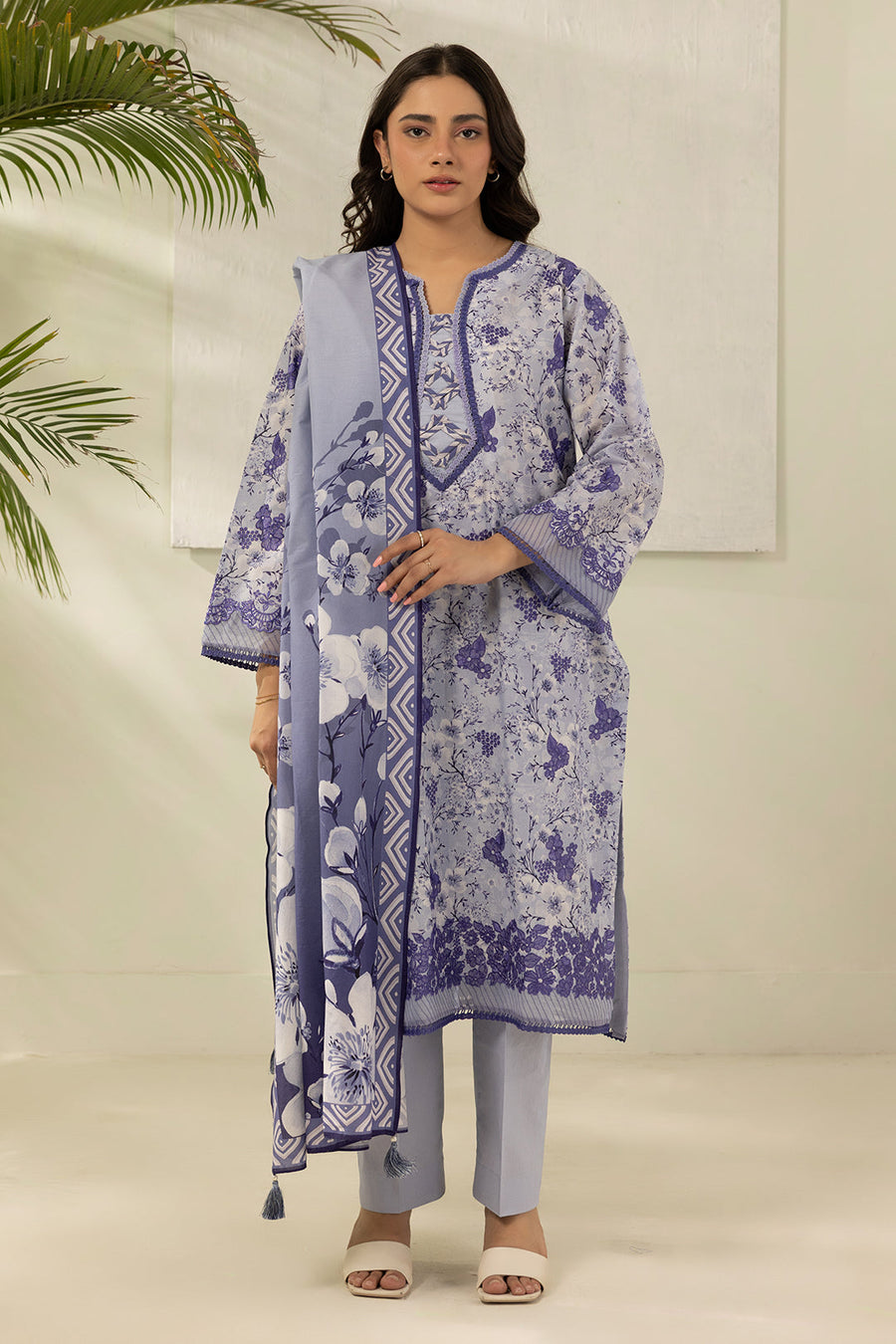 Zellbury Summer Embroidered Lawn Unstitched 3Pc Suit WUS26E30442