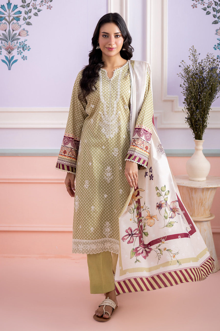 Zellbury Summer Embroidered Lawn Unstitched 3Pc Suit WUS26E30444