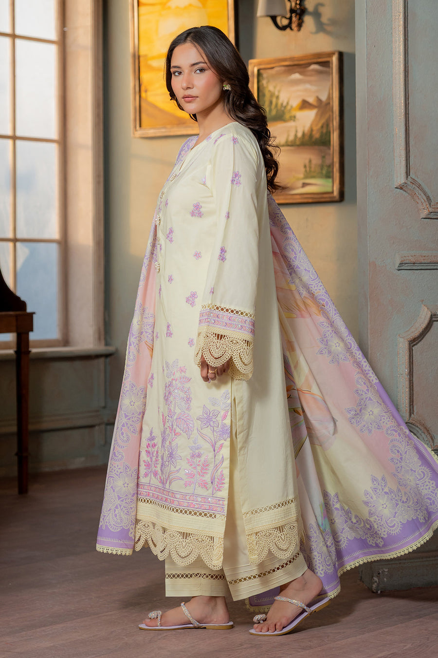 Zellbury Summer Embroidered Lawn Unstitched 3Pc Suit WUS26E30445