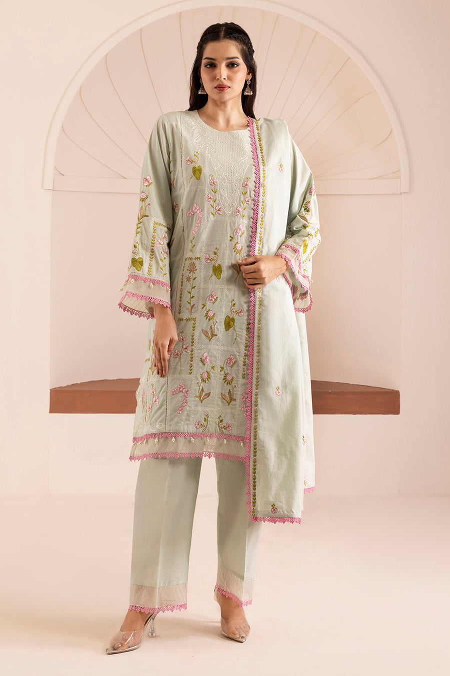 Zellbury Summer Embroidered Lawn Unstitched 3Pc Suit WUS26E30446