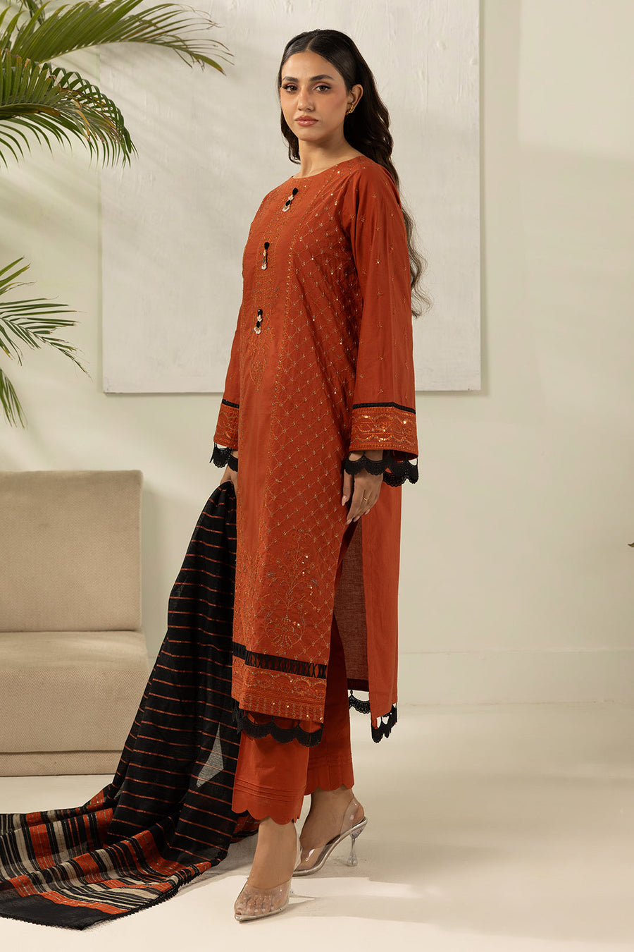 Zellbury Summer Embroidered Lawn Unstitched 3Pc Suit WUS26E30448