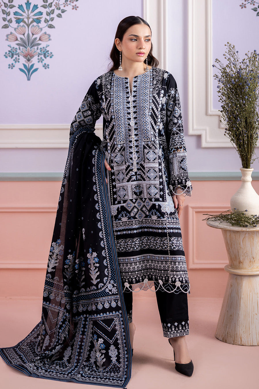 Zellbury Summer Embroidered Lawn Unstitched 3Pc Suit WUS26E30449