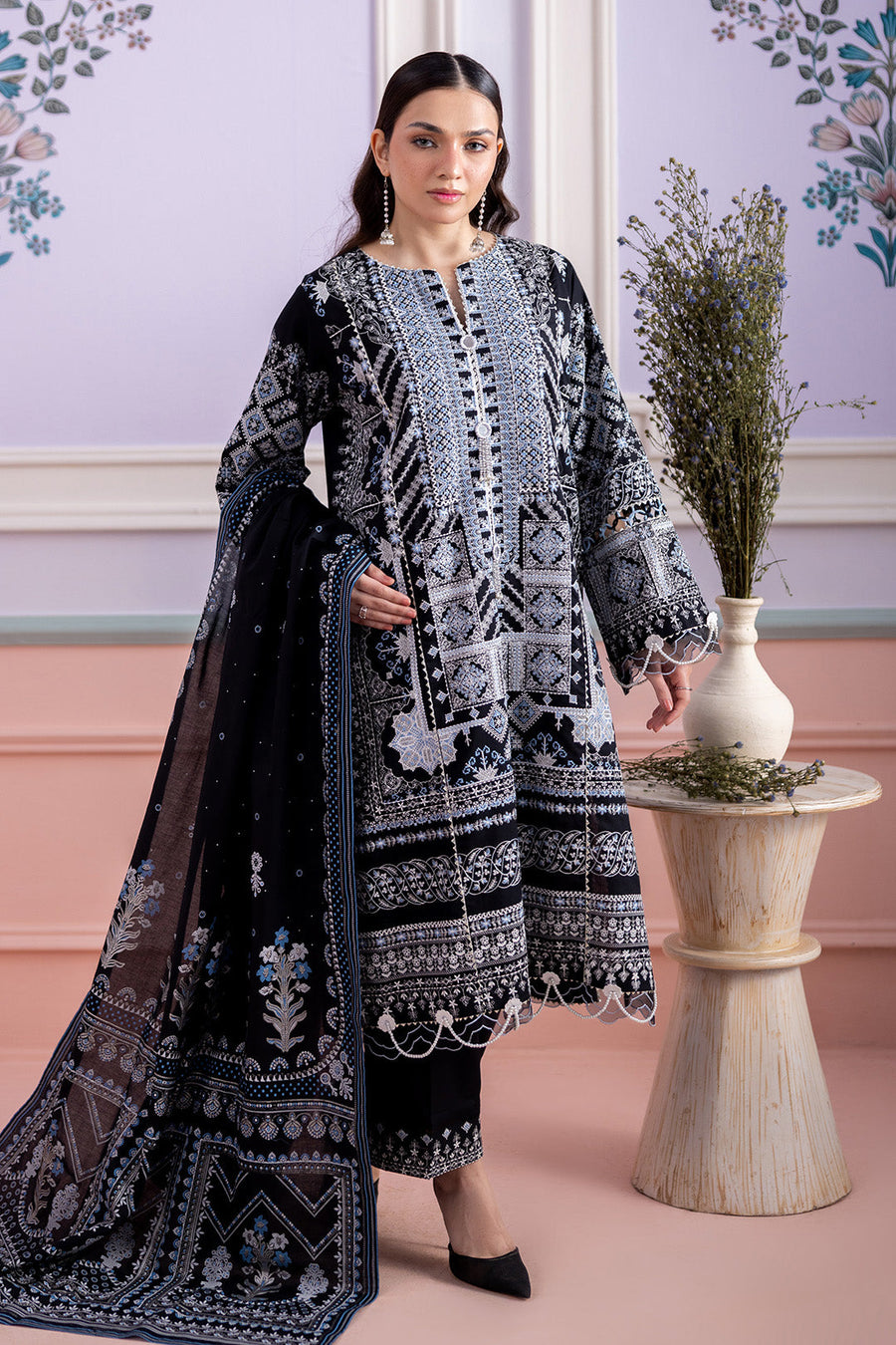 Zellbury Summer Embroidered Lawn Unstitched 3Pc Suit WUS26E30449