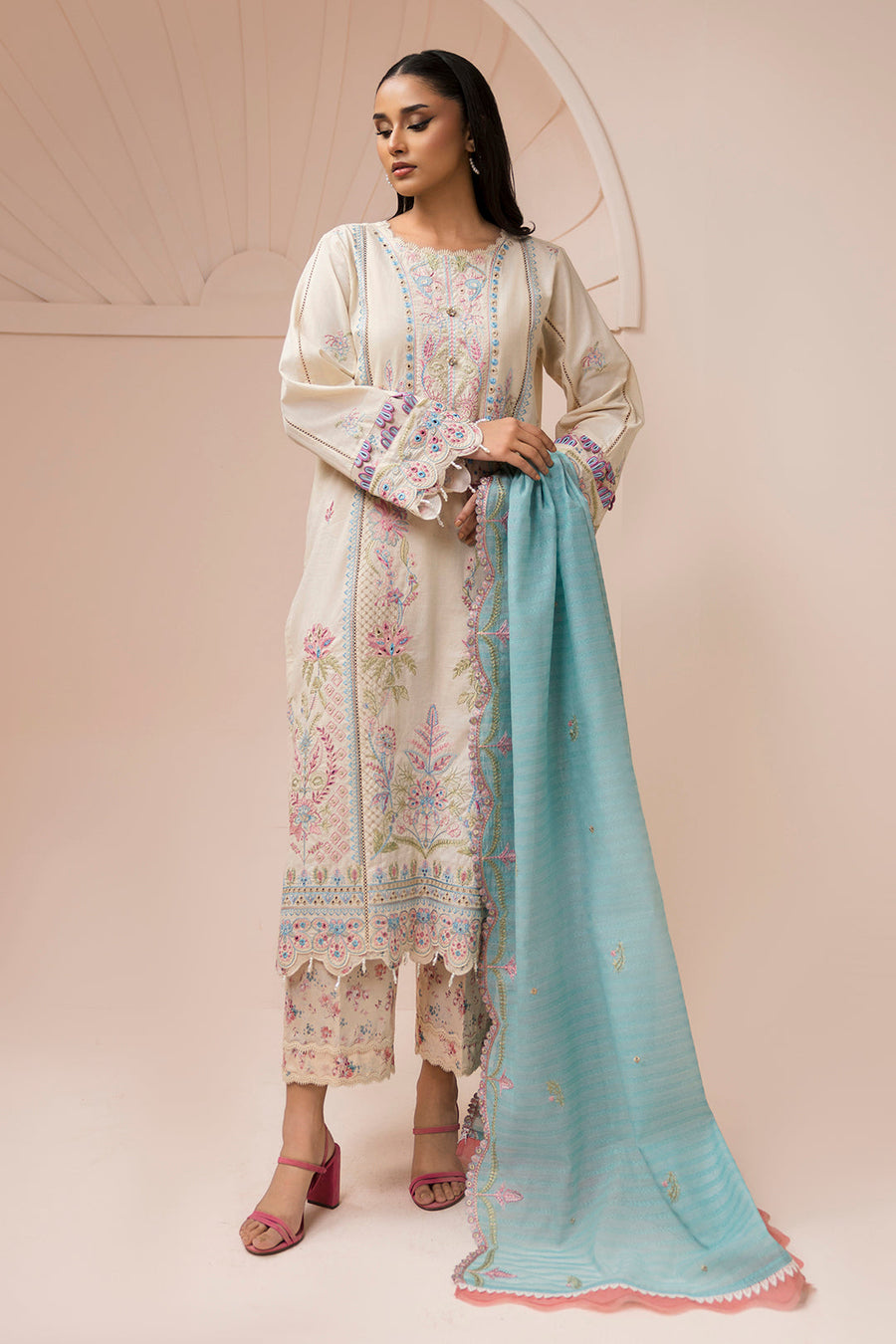 Zellbury Summer Embroidered Lawn Unstitched 3Pc Suit WUS26E30453