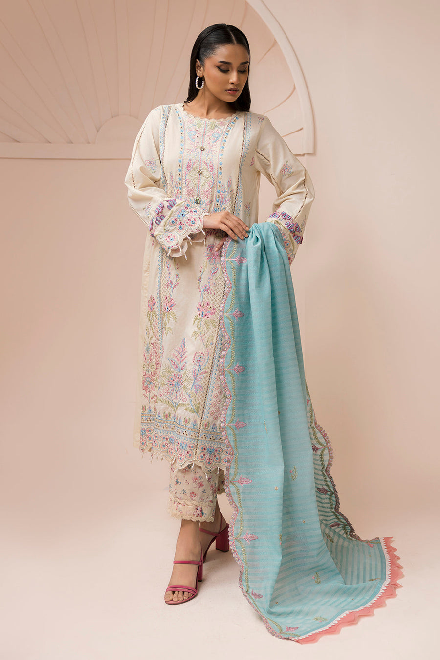 Zellbury Summer Embroidered Lawn Unstitched 3Pc Suit WUS26E30453
