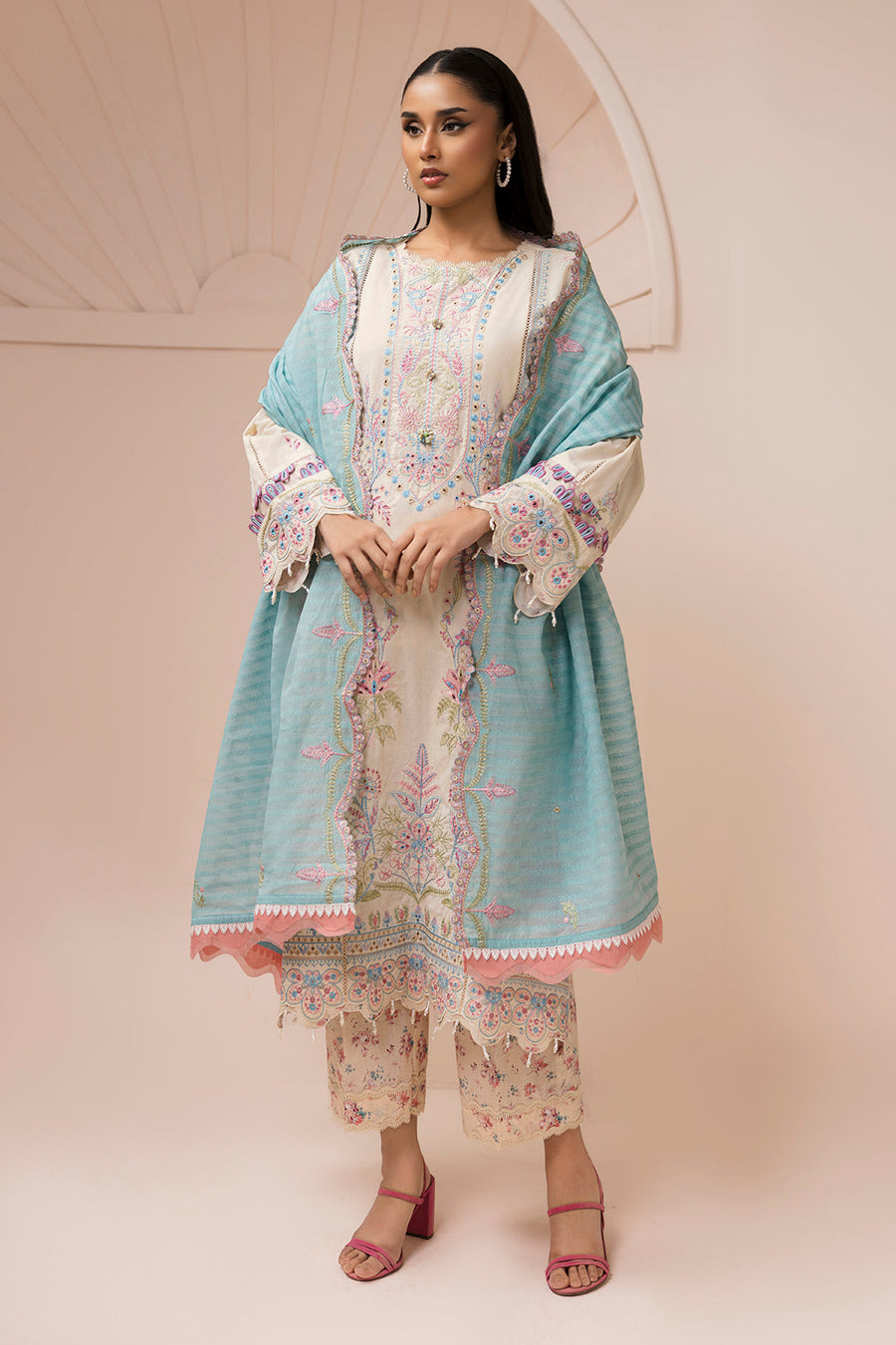 Zellbury Summer Embroidered Lawn Unstitched 3Pc Suit WUS26E30453