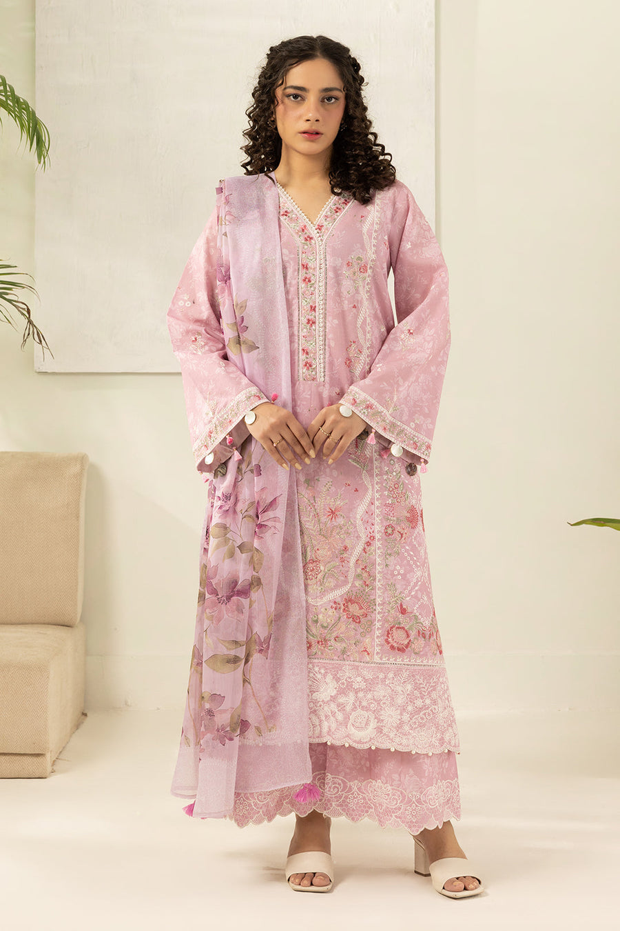 Zellbury Summer Embroidered Lawn Unstitched 3Pc Suit WUS26E30454