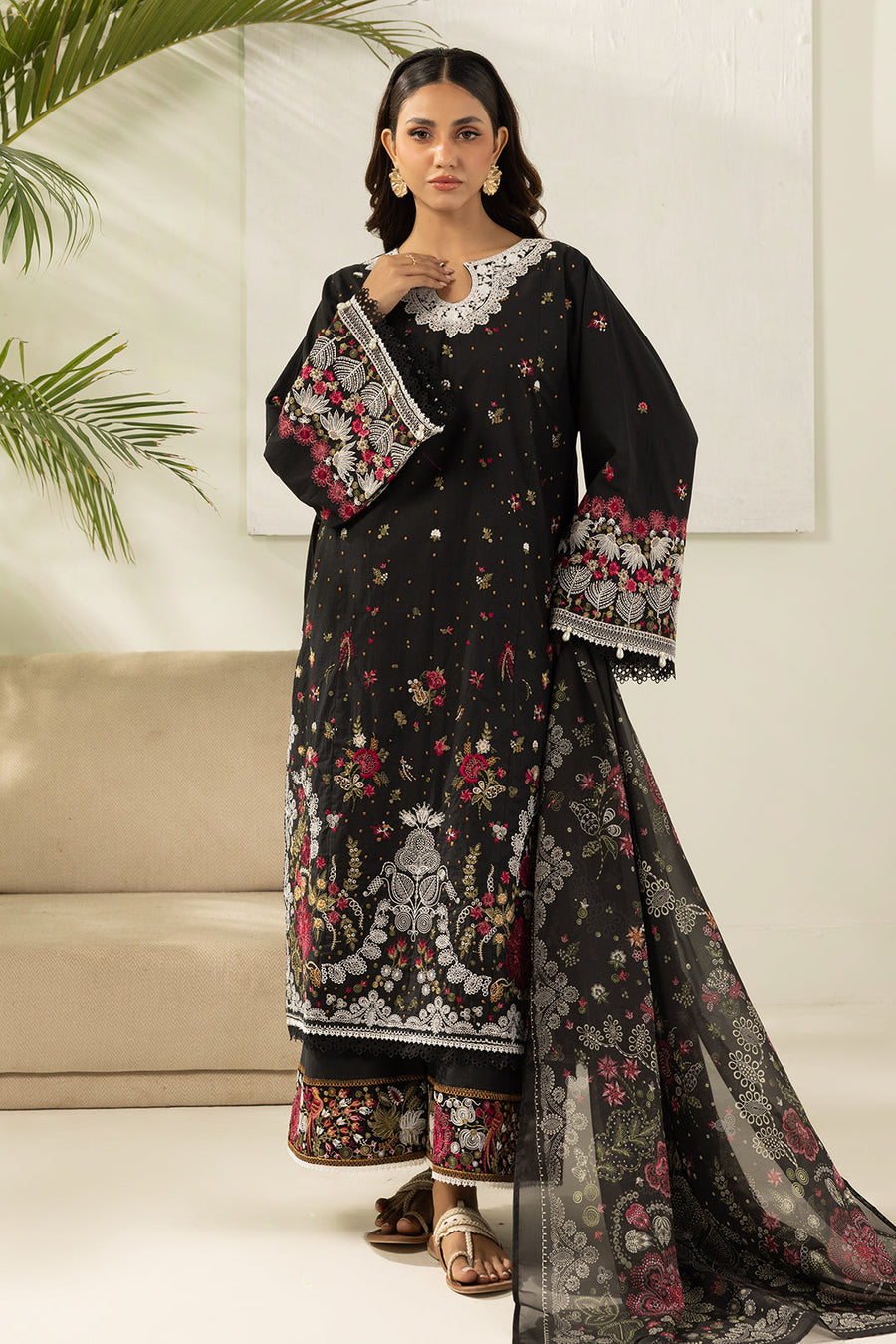 Zellbury Summer Embroidered Cambric Unstitched 3Pc Suit WUS26E30456
