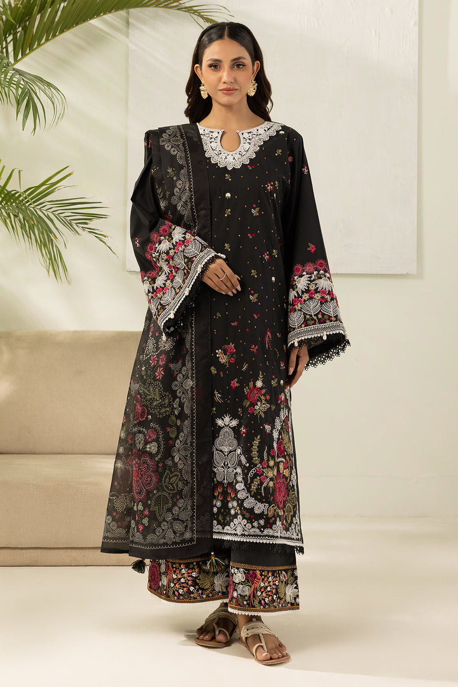 Zellbury Summer Embroidered Cambric Unstitched 3Pc Suit WUS26E30456