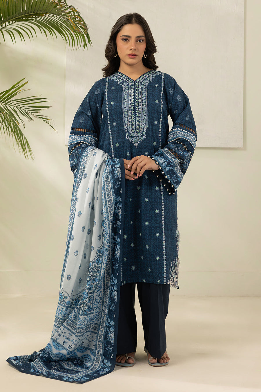 Zellbury Summer Embroidered Lawn Unstitched 3Pc Suit WUS26E30503
