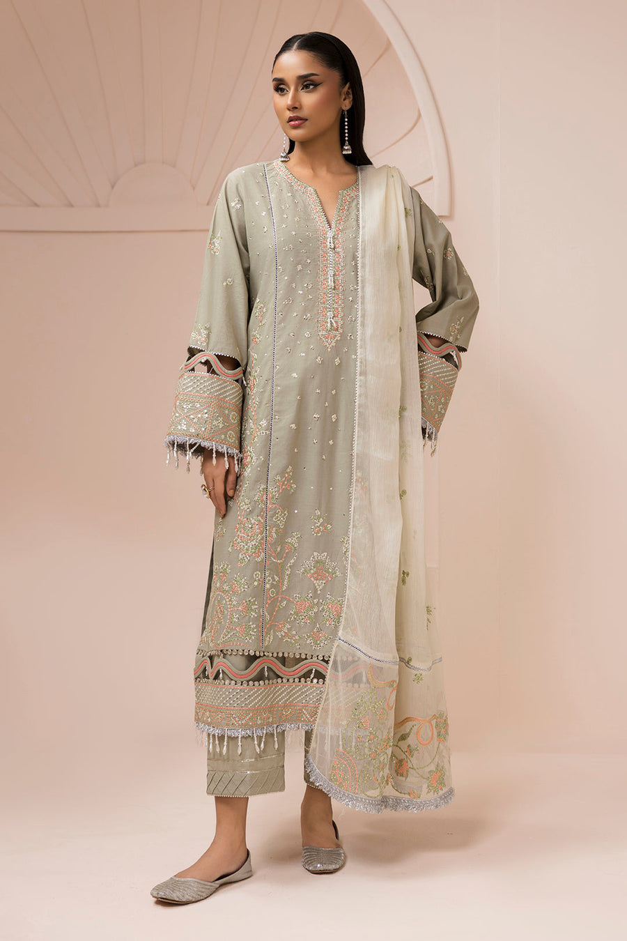 Zellbury Summer Embroidered Lawn Unstitched 3Pc Suit WUS26E30509