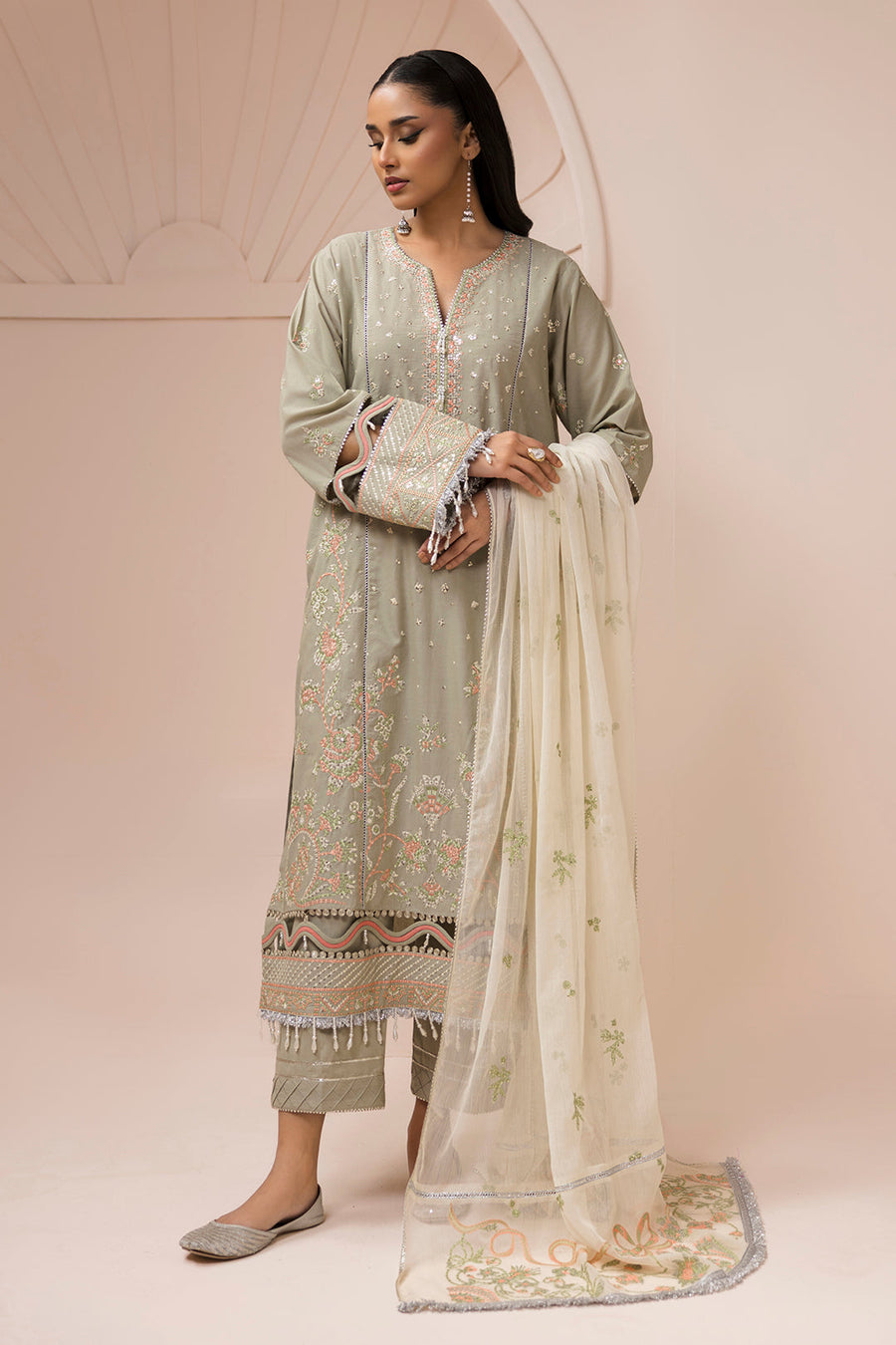 Zellbury Summer Embroidered Lawn Unstitched 3Pc Suit WUS26E30509
