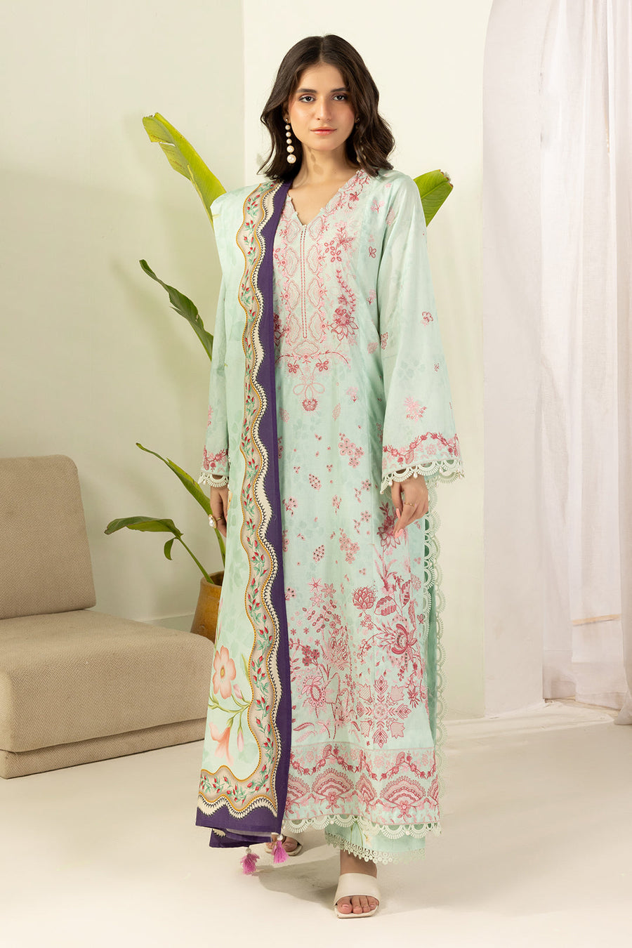 Zellbury Summer Embroidered Cambric Unstitched 3Pc Suit WUS26E30514