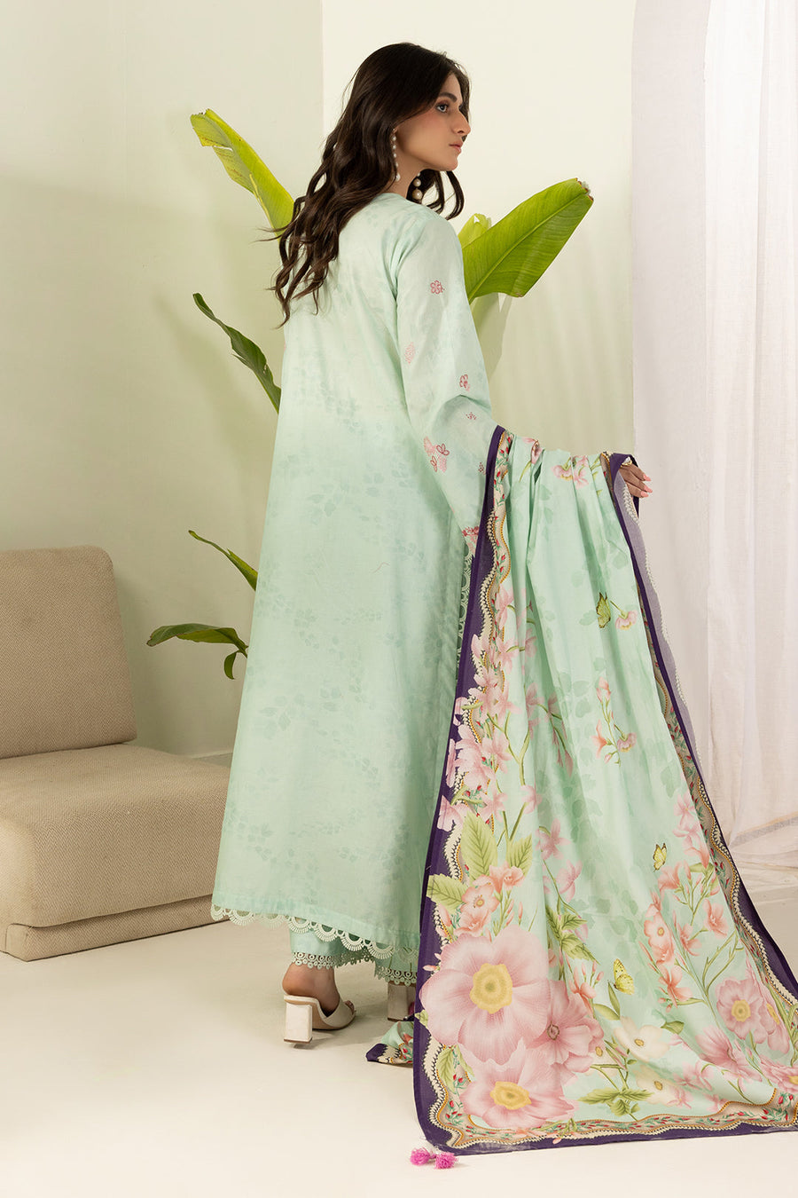 Zellbury Summer Embroidered Cambric Unstitched 3Pc Suit WUS26E30514