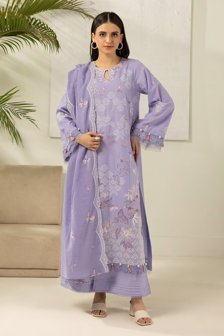 Zellbury Summer Embroidered Jacquard Unstitched 3Pc Suit WUS26E30516
