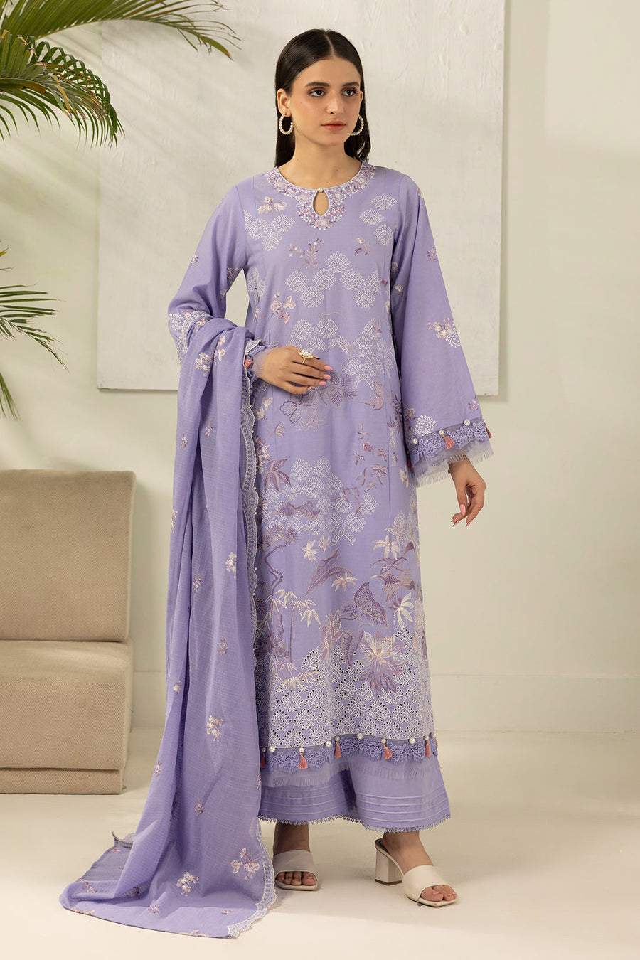 Zellbury Summer Embroidered Jacquard Unstitched 3Pc Suit WUS26E30516