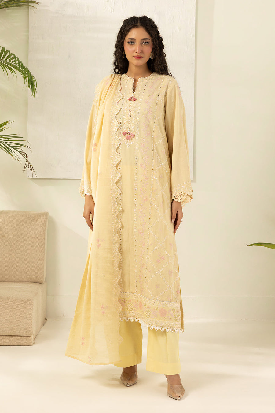Zellbury Summer Embroidered Jacquard Unstitched 3Pc Suit WUS26E30518