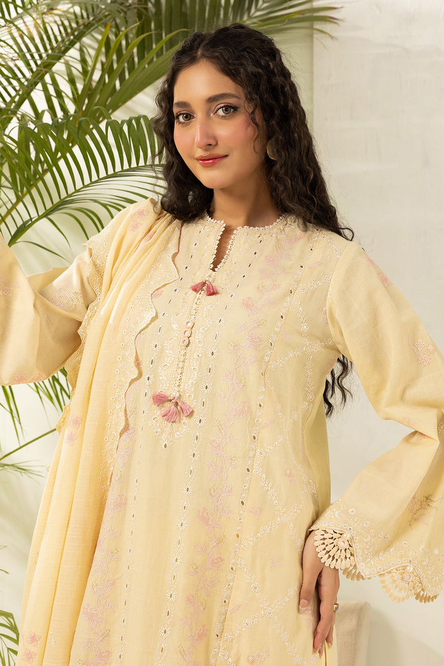 Zellbury Summer Embroidered Jacquard Unstitched 3Pc Suit WUS26E30518