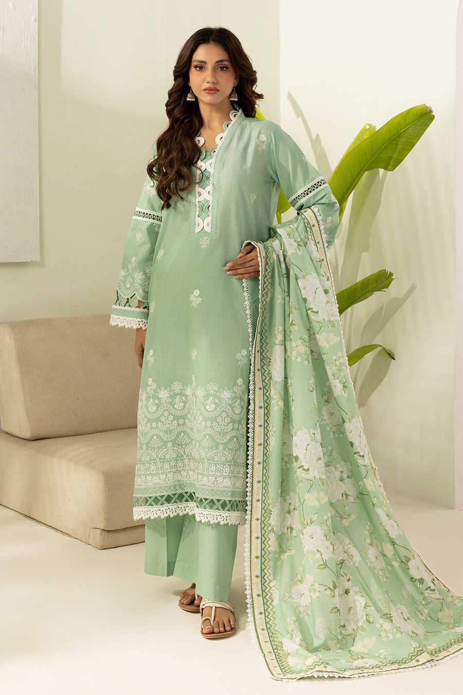 Zellbury Summer Embroidered Lawn Unstitched 3Pc Suit WUS26E30568