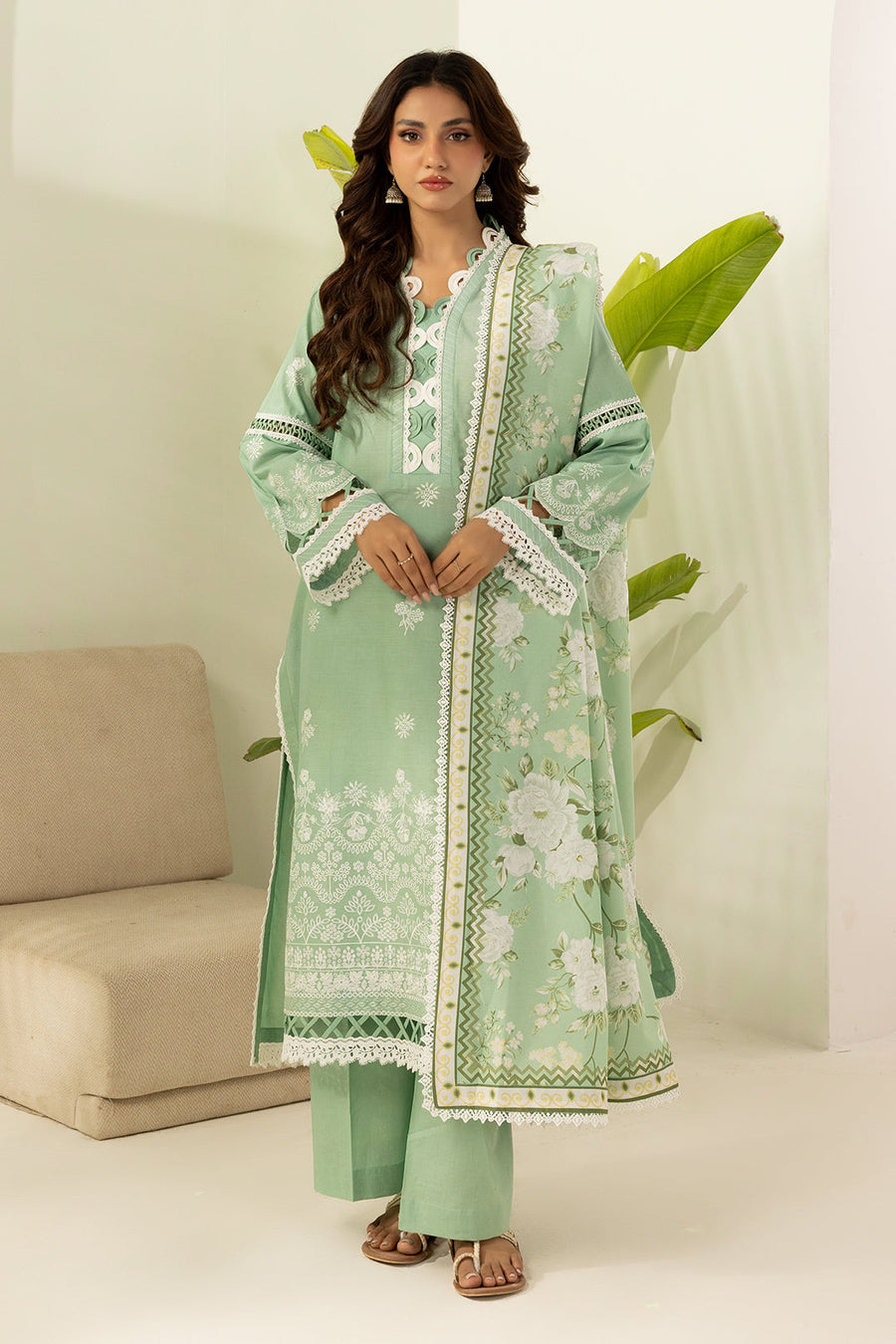 Zellbury Summer Embroidered Lawn Unstitched 3Pc Suit WUS26E30568