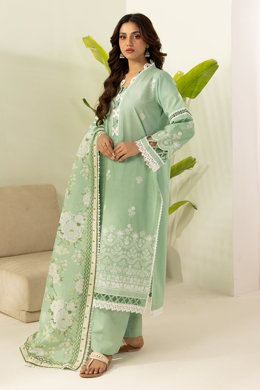 Zellbury Summer Embroidered Lawn Unstitched 3Pc Suit WUS26E30568