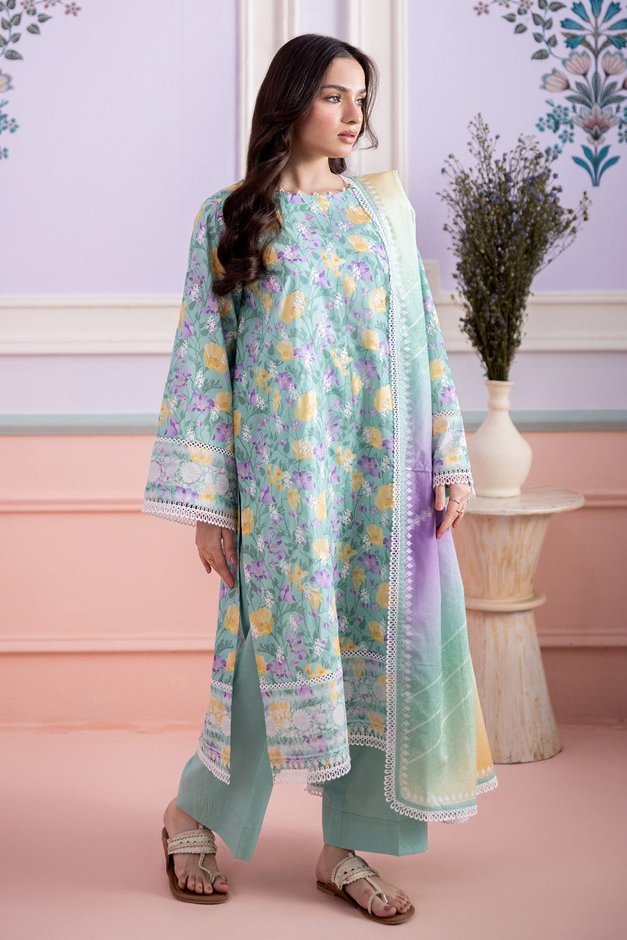 Zellbury Summer Embroidered Lawn Unstitched 3Pc Suit WUS26E30569