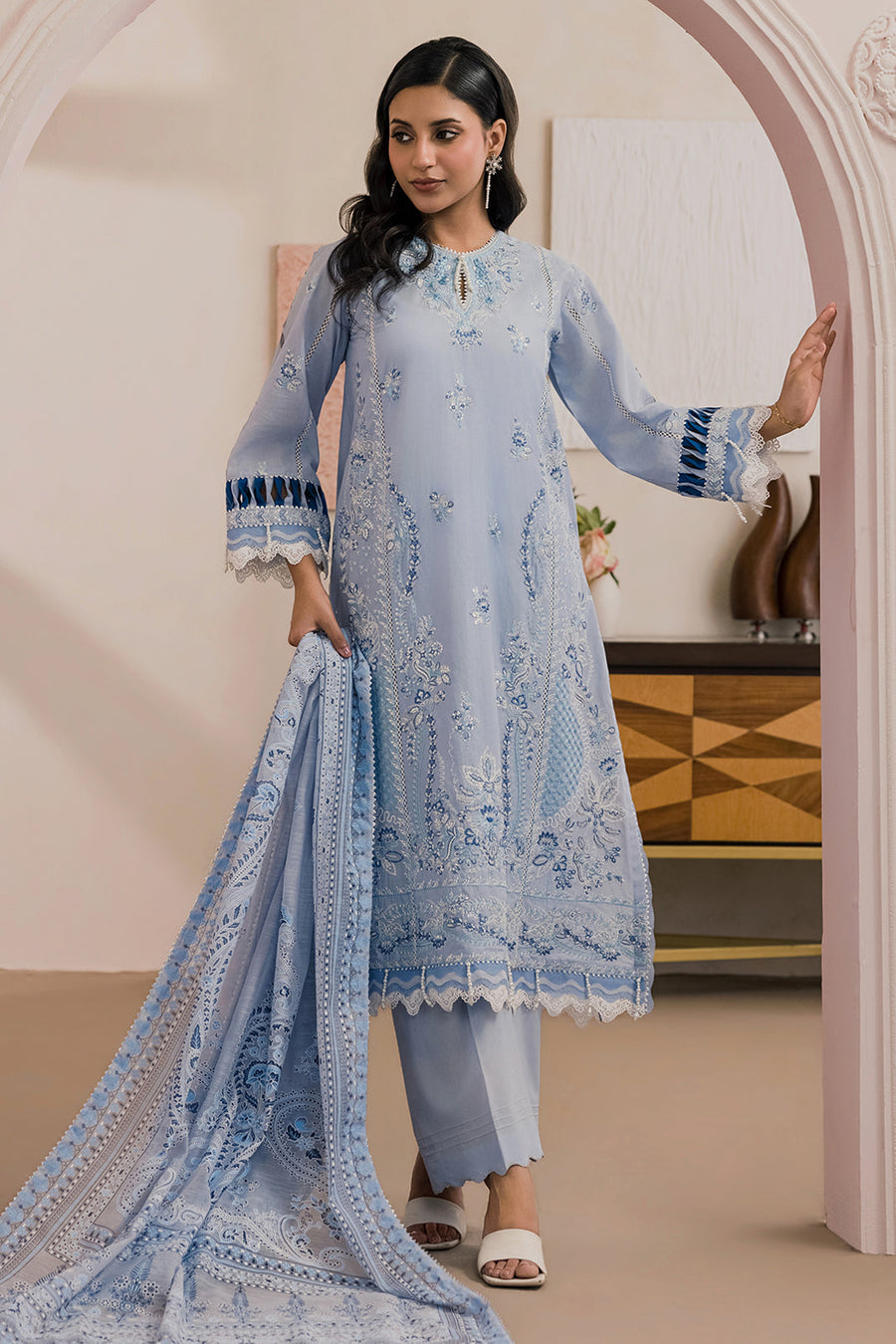 Zellbury Summer Embroidered Lawn Unstitched 3Pc Suit WUS26E30589