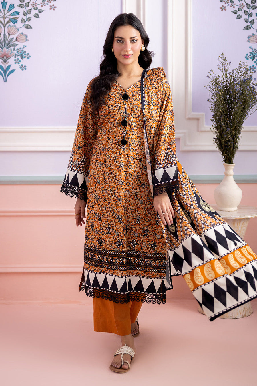 Zellbury Summer Embroidered Lawn Unstitched 3Pc Suit WUS26E30637