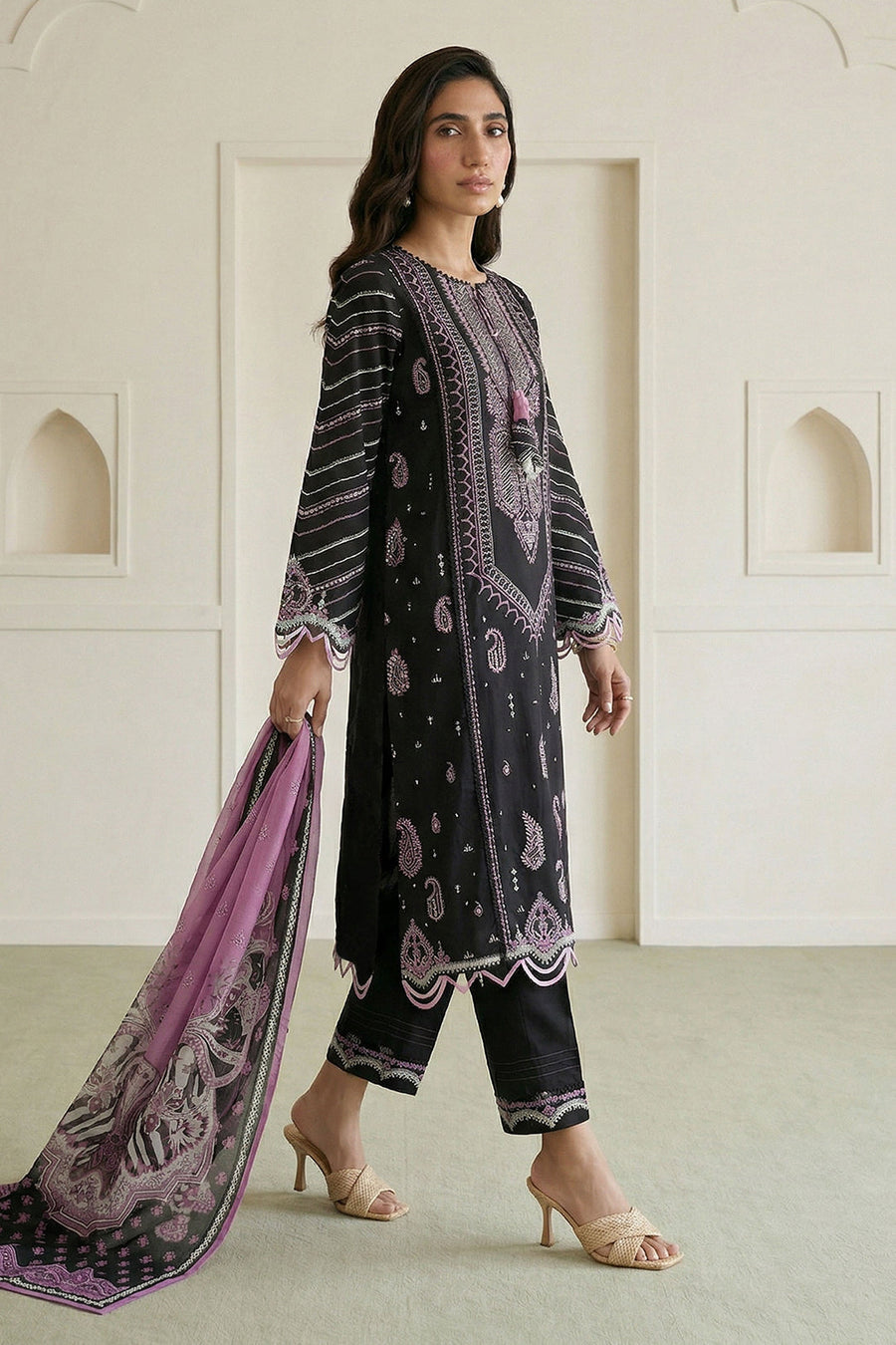 Zellbury Summer Embroidered Lawn Unstitched 3Pc Suit WUS26E30649