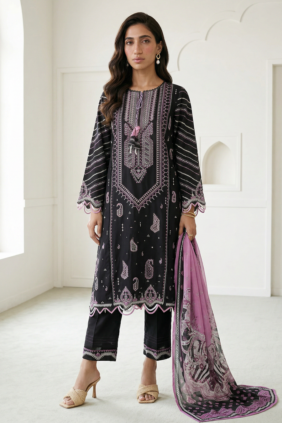 Zellbury Summer Embroidered Lawn Unstitched 3Pc Suit WUS26E30649