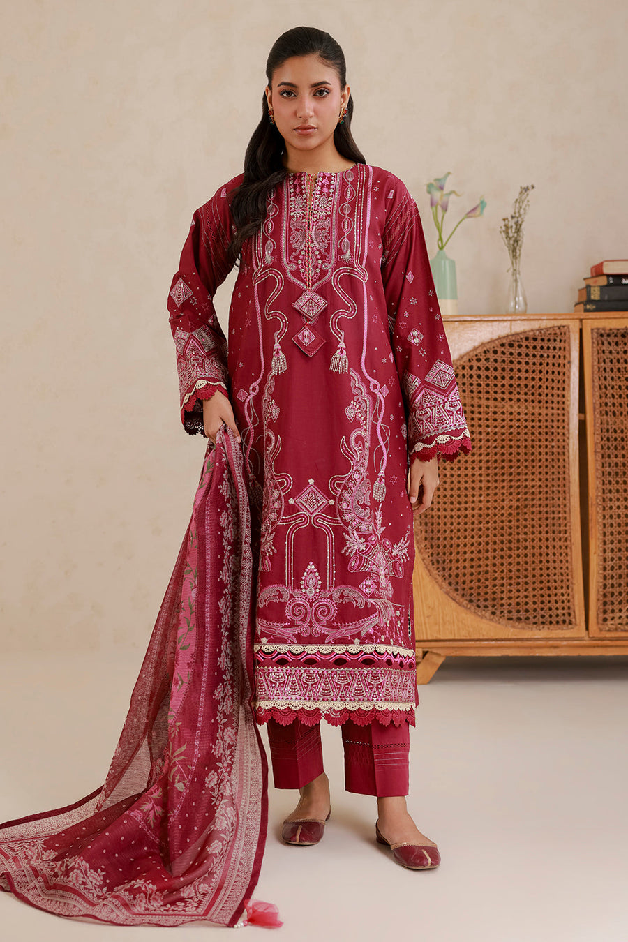 Zellbury Summer Embroidered Lawn Unstitched 3Pc Suit WUS26E30655