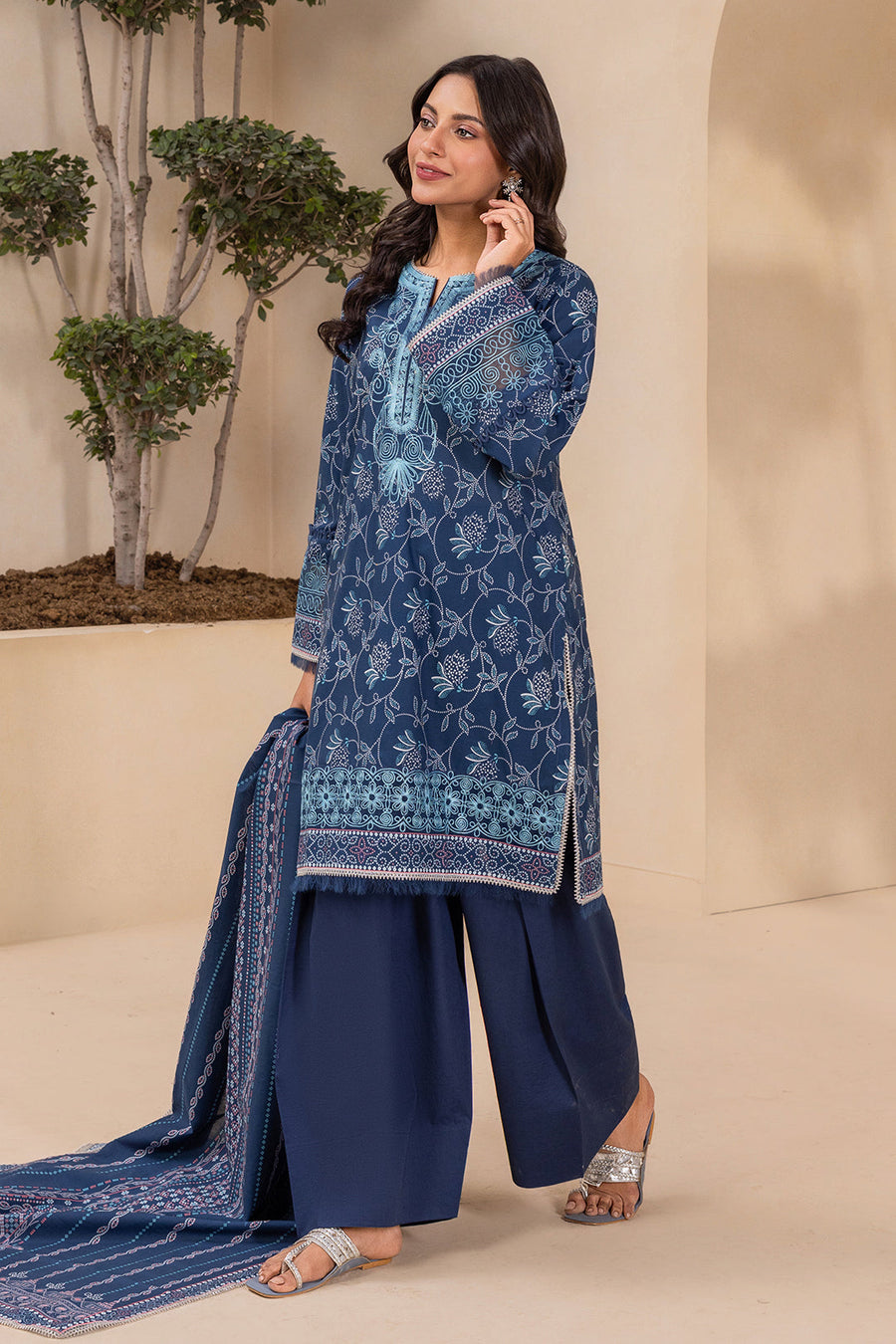 Zellbury Summer Embroidered Lawn Unstitched 3Pc Suit WUS26E30708