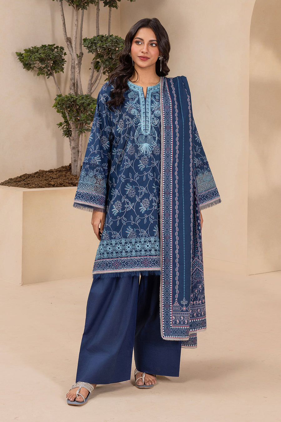 Zellbury Summer Embroidered Lawn Unstitched 3Pc Suit WUS26E30708