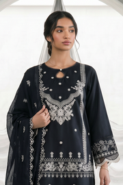 Zellbury Monochrome Embroidered Lawn Unstitched 3Pc Suit WUS26E31105