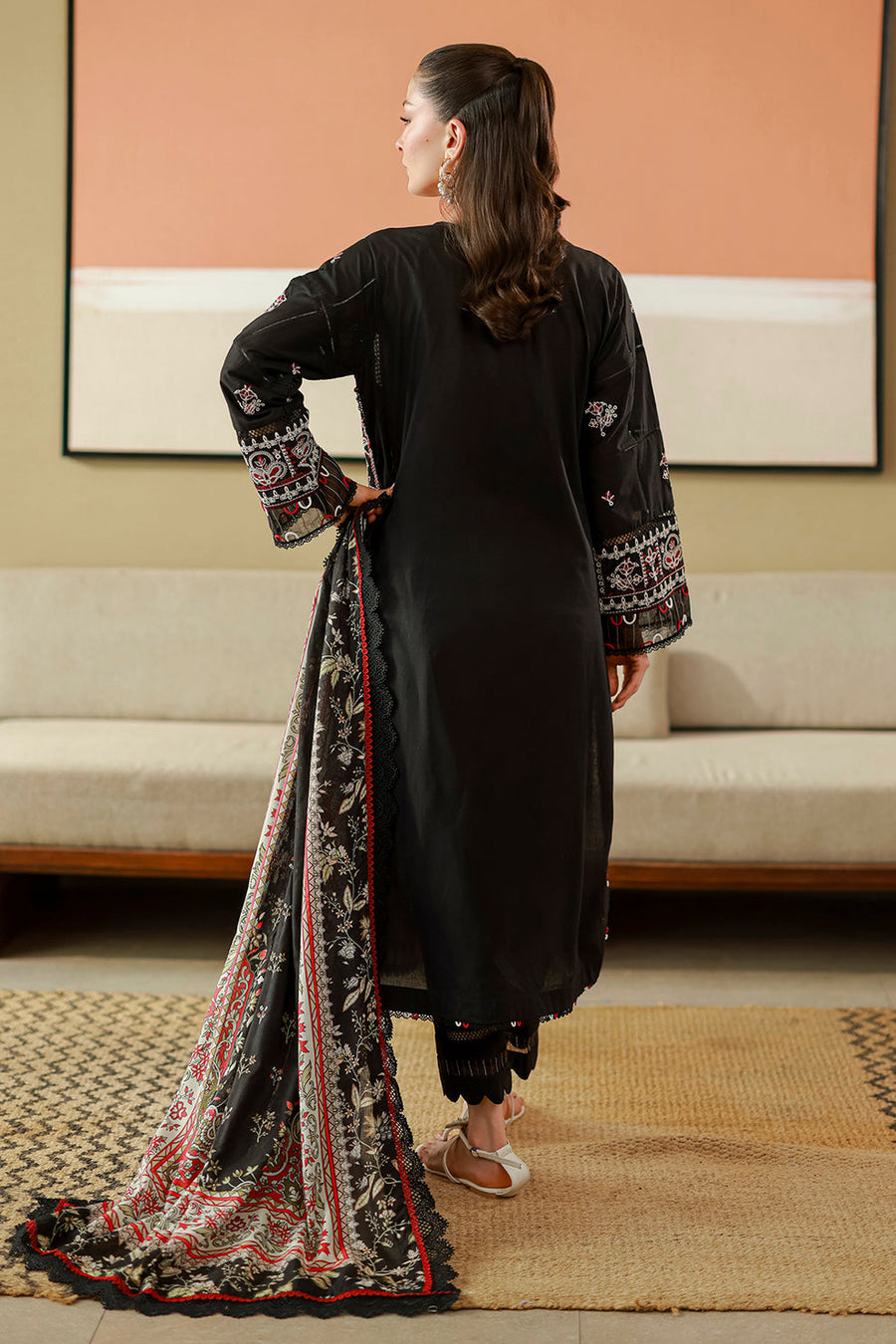 Zellbury Chikankari Embroidered Cotton Unstitched 3Pc Suit WUS26E34076