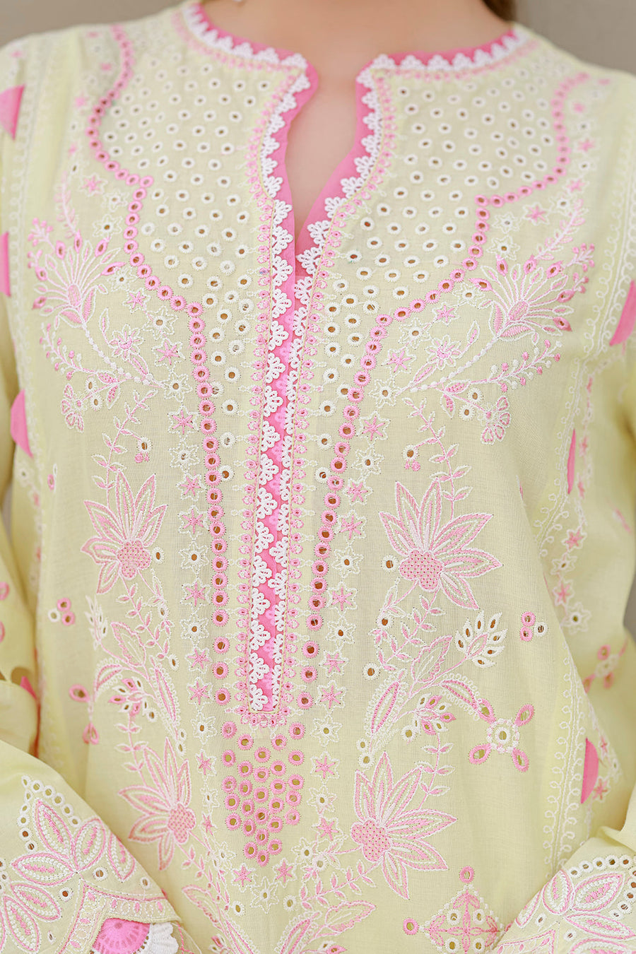Zellbury Chikankari Embroidered Cotton Unstitched 3Pc Suit WUS26E34077
