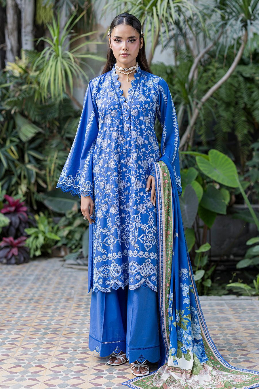 Zellbury Chikankari Embroidered Cotton Unstitched 3Pc Suit WUS26E34079
