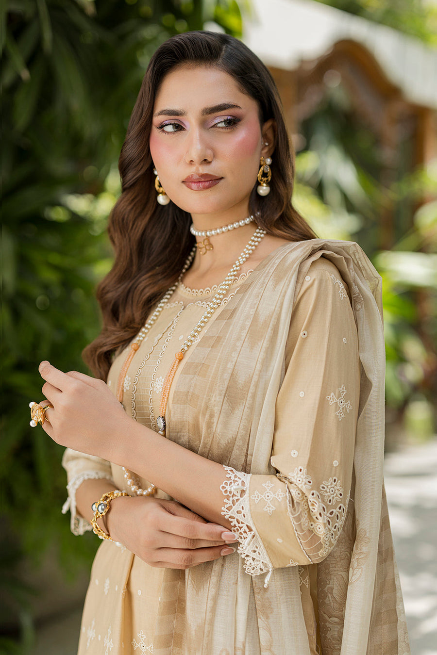 Zellbury Chikankari Embroidered Cotton Unstitched 3Pc Suit WUS26E34081