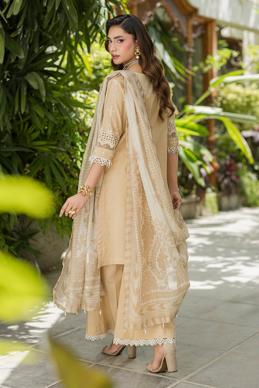 Zellbury Chikankari Embroidered Cotton Unstitched 3Pc Suit WUS26E34081