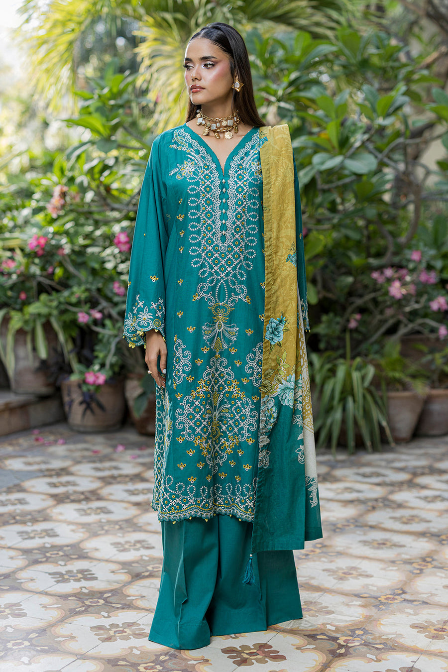 Zellbury Chikankari Embroidered Cotton Unstitched 3Pc Suit WUS26E34083