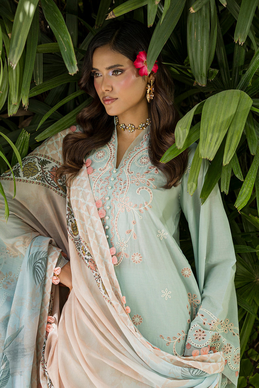 Zellbury Chikankari Embroidered Cotton Unstitched 3Pc Suit WUS26E34086